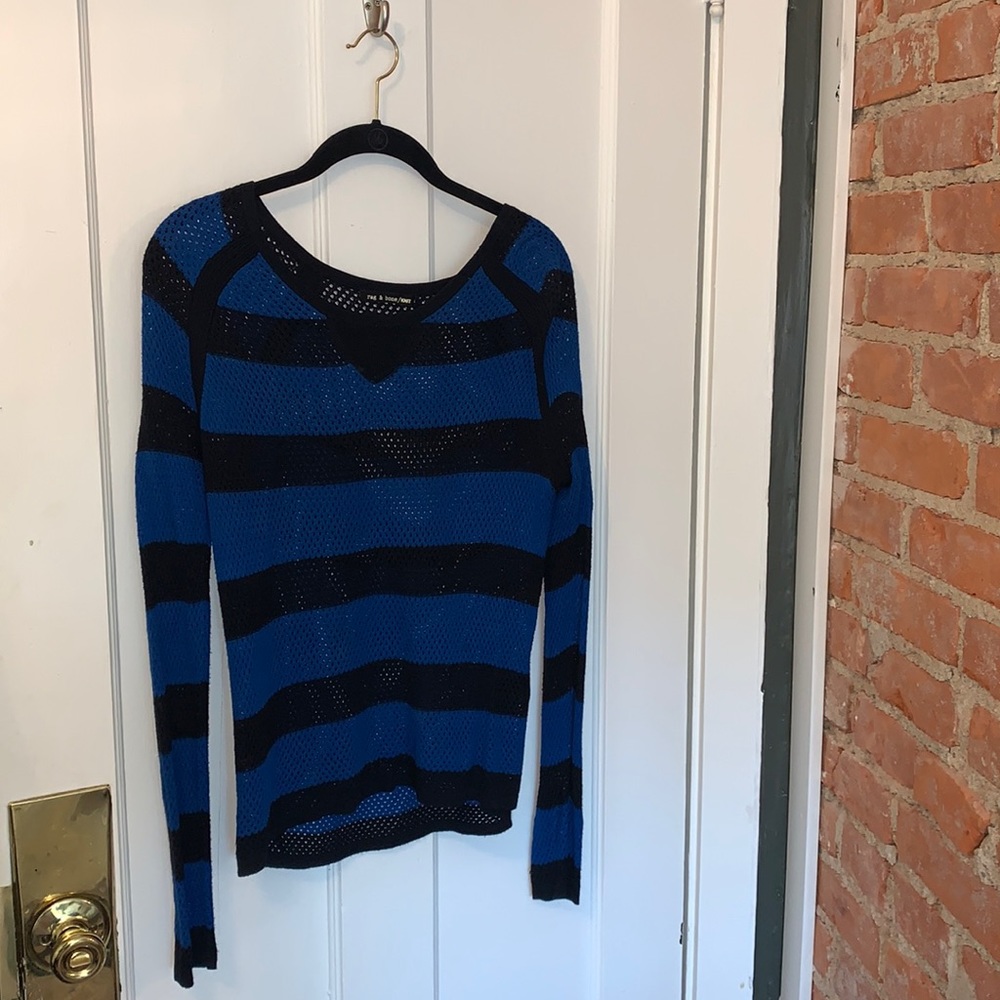 Rag & Bone - black and blue knit sweater